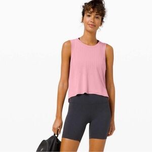 Lululemon Train to Be Tank Light Pink Perforated Athletic Top Size 8 W1BV2S